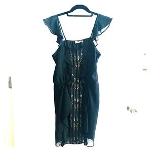 Black silk short dress